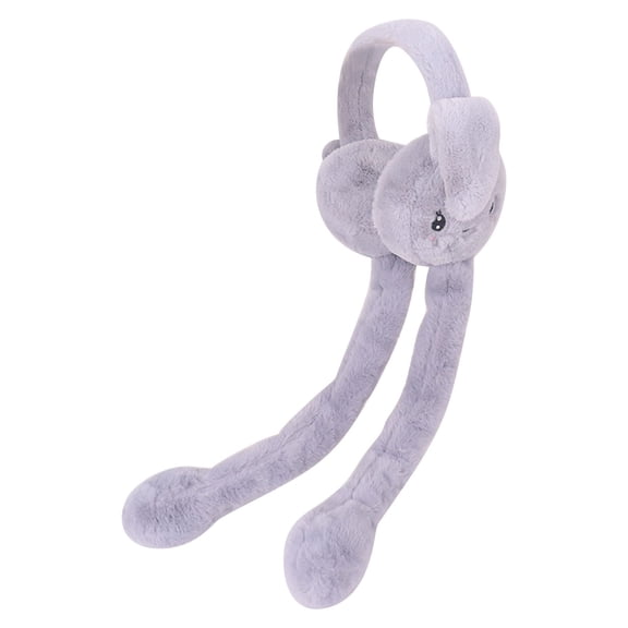 AWZXDE Earmuffs for Women Winter Cute Fuzzy Movable Ears Warm Soft Comfortable Earmuffs with Matching Sets for Girls & Women in Cold Days Grey