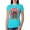 Tahiti Blue, variant on Dean Russo Cosmic Trash Panda Animal Lover Womens Slim Fit Junior Tee, White, Medium