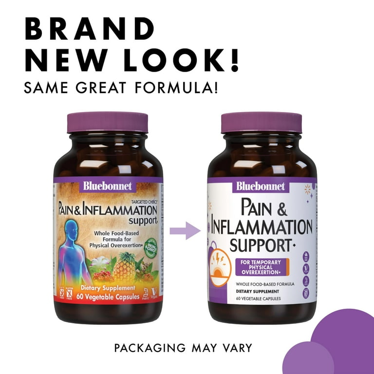 Bluebonnet Nutrition Pain & Inflammation Support* Herbal Blend, Joint  Health* 60 Count - Walmart.com