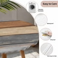 thumbnail image 6 of Farmhouse Haze Blue Brown Fitted Tablecloth with Elastic Edged, Round Table Cloth for Dining Table, Vintage Wooden Striped Waterproof Oil Proof Table Cover for Indoor Outdoor 55"-60", 6 of 8