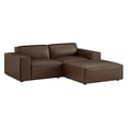 thumbnail image 2 of Restore 3-Piece Vegan Leather Modular Loveseat with Ottoman in Espresso, 2 of 10