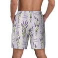 thumbnail image 2 of Lsque Mens Swim Trunks Lavender Flowers Pattern - Bathing Suit Compression Liner - Beach Swim Shorts Swimwear - (S-3XL) - Stretch Quick Dry -XX-Large, 2 of 9