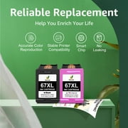 67 Ink Compatible for 67 Ink Cartridges for Ink 67 DeskJet 2755e 2855e 4155e 4255e 6055e 6065e