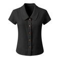 thumbnail image 5 of Summer Sales Womens Summer Tops Going‑Out Button‑Down Short Sleeve Loose‑Fit Casual Blouse Shirts for Women, 5 of 5