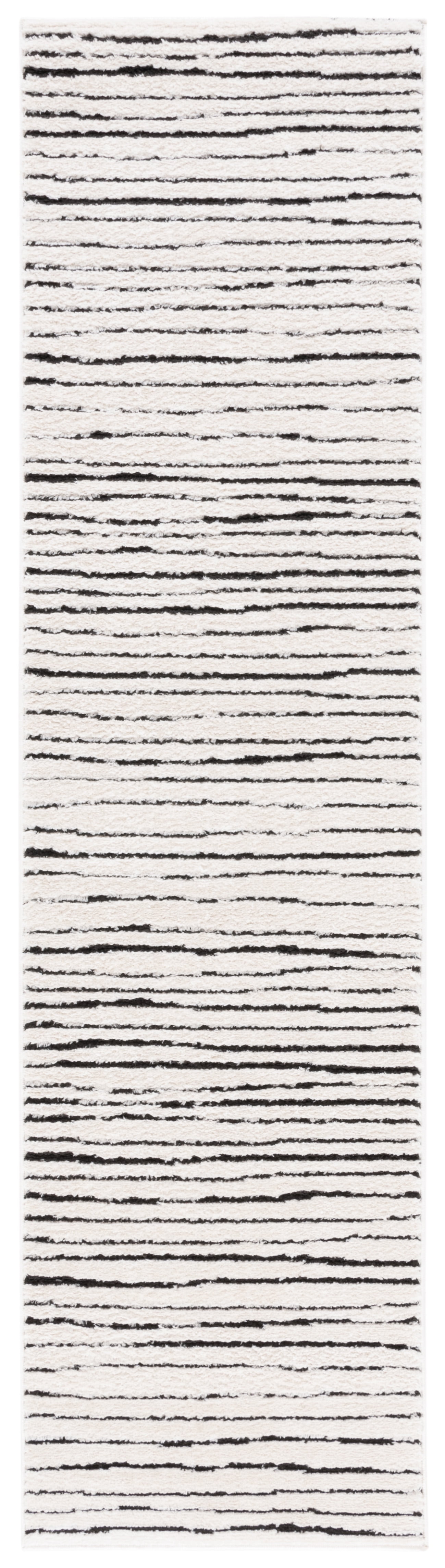 SAFAVIEH Melody Leo Abstract Polyester Runner Rug, Ivory/Black, 2'2" x 12'