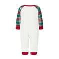 thumbnail image 5 of Michellecmm Christmas Family Pajamas Matching Set Snowman Print Raglan Sleeve Tops and Elastic Plaid Pants Loungewear Soft Sleepwear, 5 of 10