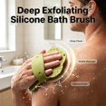 thumbnail image 5 of Food-Grade Soft Silicone Body Scrubber Shower Brush | Oimcto Handheld Cleansing Skin Brush, Gentle Exfoliating and Lather Well, Hygienic Bath Scrub for Women, Men - Yellow, 5 of 7