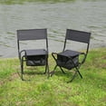 thumbnail image 3 of Holaki 2-piece Folding Outdoor Chair with Storage Bag, Portable Chair for Outdoor Camping, Picnics and Fishing, Gray, 3 of 9