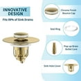 thumbnail image 4 of Universal Bathroom Sink Stopper, Pop Up Sink Stopper with Basket Hair Catcher, Anti Clogging Sink Drain Filter for 1.06"-1.65" Drain Holes, 4 of 14