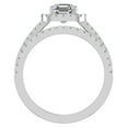 thumbnail image 3 of Asscher Cut Center Diamond Cushion Halo Wedding Ring Set 1.60 Carat Total Weight 14K White Gold, 3 of 5