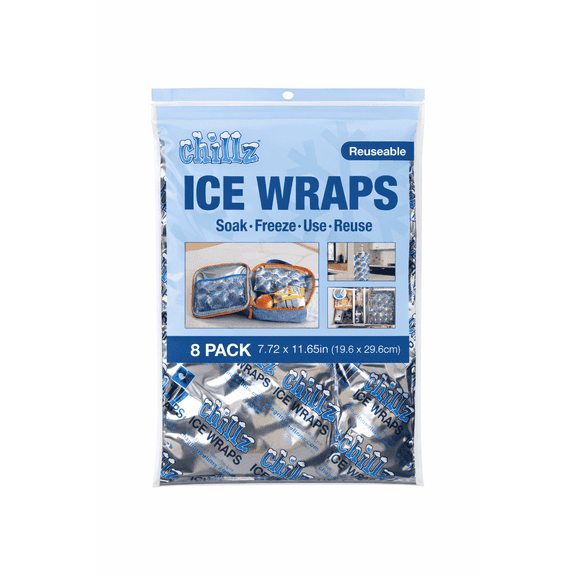 Chillz Reusable Ice Wraps 8 Pack (Medium)
