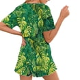 thumbnail image 2 of Yuyamidu Tropical Palm Leaves Pajamas 2 Piece Lounge Sets Matching Outfits Short Sleeve Top and Shorts Summer Ladies Pjs Sets with Pockets, Green, 2 of 7