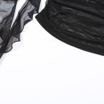 thumbnail image 3 of Women's Fashion Round Neck 3D Flower Perspective Mesh T-shirt Tops, 3 of 8