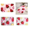 thumbnail image 2 of Soft Strawberry Flower Pattern Bath Mat, Soft Touches Bathroom Rugs with Not Slip Base, Easily Decoration, 2 of 16