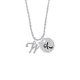 thumbnail image 2 of Delight Jewelry Silvertone Small Gelato Script Initial - W - Silvertone Script Initial Disc - K - Charm Necklace, 20"+3", 2 of 4
