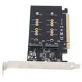 thumbnail image 1 of Tarjeta PCI Express, 3.0 X16 a Adaptador SSD NVME M.2 de 2 Puertos, Tarjeta Adaptadora de Expansión, Dise?o de Dos Placas NVME, Velocidad de Transmisión Rápida, para Computadora de Escritorio EOTVIA No, 1 of 6