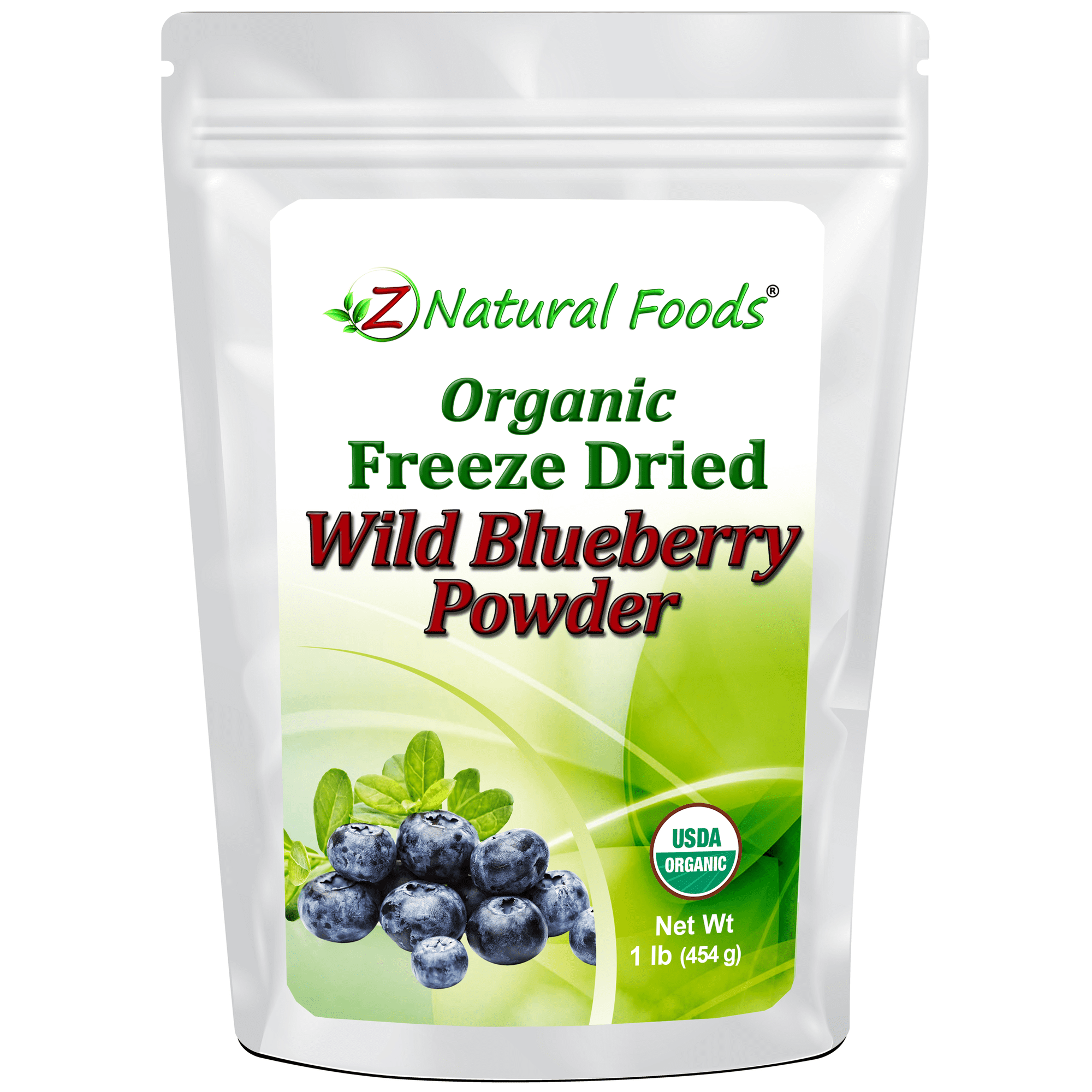 Z Natural Foods Organic Blueberry Powder, Freeze Dried Superfood Powder, 1 lb