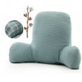 thumbnail image 3 of Almohada de lectura Silla Sofá Cojín de apoyo Almohadas para esposo y novio (Rellenos de suave, Funda cremall Grid-Light Blue Baoblaze Almohada de lectura, 3 of 5