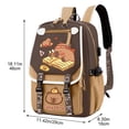 thumbnail image 2 of Jiibva Multi-Compartment Capybara Backpack Nylon Large Capacity Cartoon Capybara Bag Kawai Capybara Daypacks, 2 of 7