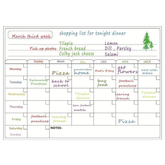 Amdohai Magnetic Dry Erase Board Calendar Whiteboard Refrigerator Stickers Kitchen Fridge White Board for Weekly Monthly Schedule Daily Planner To Do List
