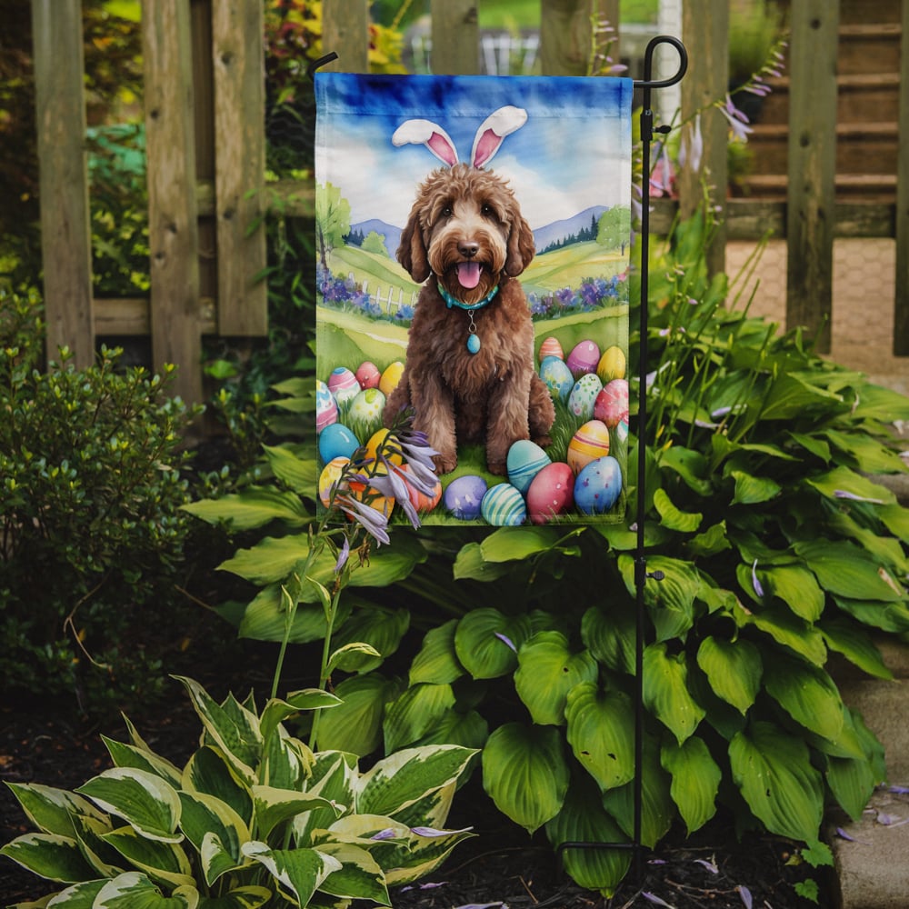 Labradoodle Easter Egg Hunt Garden Flag 11.25 in x 15.5 in