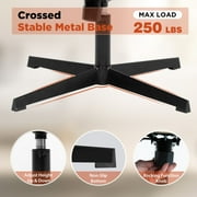 BestOffice Armless Office Chair, Criss Cross Chair Legged, No Wheels Swivel for Men, Women(Biege)