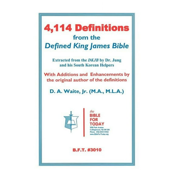 4,114 Definitions from the Defined King James Bible, (Paperback)