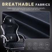 Dowinx Gaming Chair Fabric with Pocket Spring Cushion, Ergonomic High Back Computer Chair with Footrest