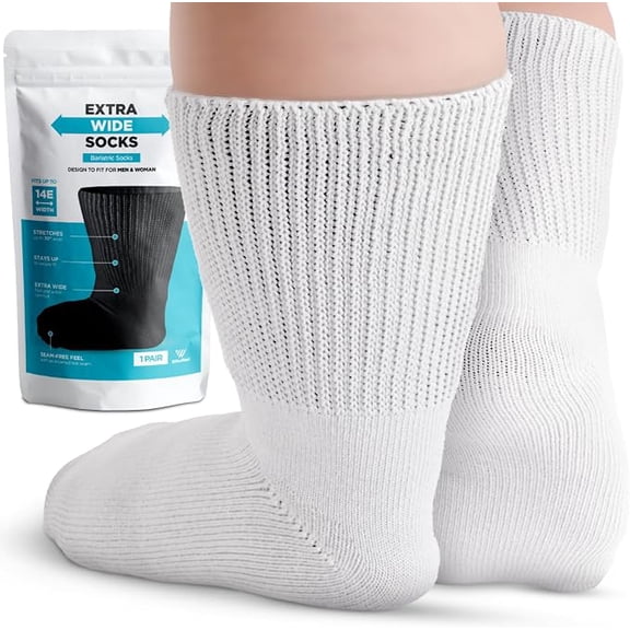 Bariatric Socks Extra Wide, Diabetic Socks for Women, Lymphedema, Extra Wide Socks for Swollen Feet, Non-Binding