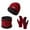 Red, variant on 3 Pcs Winter Satin Silk Lined Beanie Hat Long Knit Scarf Touchscreen Wool Gloves Set for Women Men