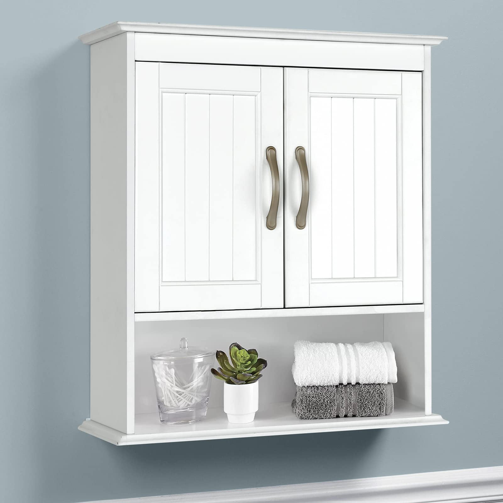 BackH Bathroom Wall Cabinet, Over The Toilet Storage Cabinet with 2 ...