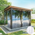 thumbnail image 6 of Outdoor Curtains for Patio Waterproof, Coastal Beach Outdoor Privacy Panels Grommet, Summer Ocean Sea Modern Palm Coconut Tree Blackout Outside Curtains for Porch/Cabana 54"x95", 1 Panel, 6 of 8