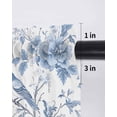 thumbnail image 6 of White Blue Spring Floral Tier Curtains 45 Inch Length,Sheer Curtains for Bedroom Living Room Window Summer Birds Botanical Rod Pocket Drapes Kitchen Curtains Small Half Window 27.5"x45" 2 Panels, 6 of 6