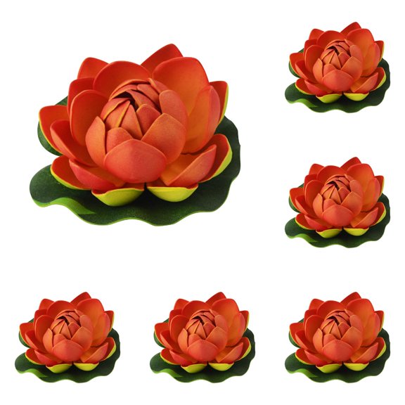 Artificial Floating Foam Lotus Flower with Water Lily Pad,Lifelike Pond Pool Lotus Ornaments,Realistic Ornament for Home Garden Pond Aquarium DecorArtificial Plants and Flowers