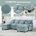 thumbnail image 6 of Homefun Chenille Modular U Shape Sectional Sofa With Chaise Lounge Storage Ottoman USB Phone Mount,Living Room, 6 of 10