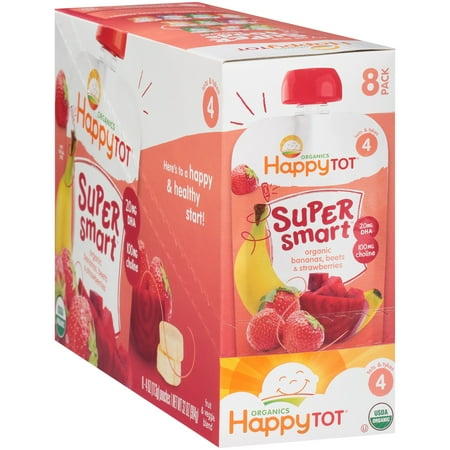 Happy Tot® Organics Super Smart™ Bananas, Beets & Strawberries Fruit & Veggie Blend 8-4 oz. Pouches