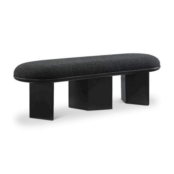 Meridian Furniture Wilshire Black Boucle Fabric Bench