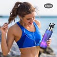 thumbnail image 6 of 1000ml Vacuum Insulated Sports Water Bottle with Foldable Straw Stainless Steel Portable Thermos Cup Purple Neon Waterfall, 6 of 7