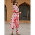 thumbnail image 4 of KALINI Floral Printed Anarkali Pure Cotton Kurta with Trousers & Dupatta - Indian Ethnic Traditional Wear Kurta Set, 4 of 7