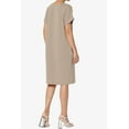 thumbnail image 4 of TheMogan Robe T-Shirt à Manches Courtes Col en V avec Poche pour Femmes Grande Taille, 4 of 6