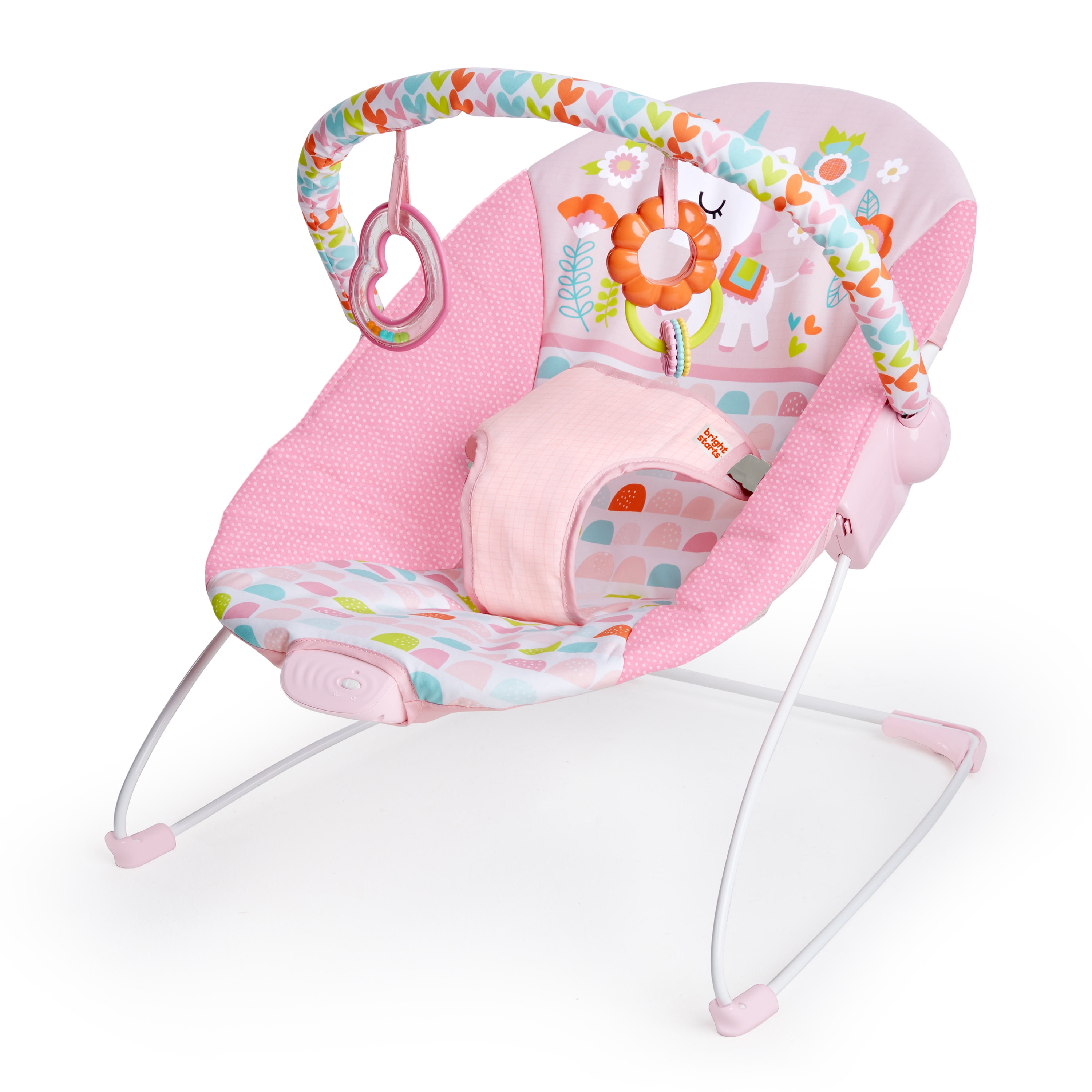 bright starts baby bouncer pink