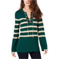 thumbnail image 2 of Michael Kors suéter de punto a rayas con cordones de cadena para mujer, verde, pequeño Michael Kors Tejer, 2 of 2