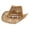 Khaki, variant on Straw Cowboy Hat for Men Women Western Cowgirl Hat with Shapable Brim Woven Hollow Out Beach Coastal Sun Hat
