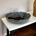 thumbnail image 2 of Large Concrete Bowl, Irregular Cool Bowl Centerpiece, Durable Decorative Accessory, 10 "W x 3 "H x 10 "D, Decorative Bowls for Home Decor Accents Livingroom Diningroom (Grey Golden), 2 of 6