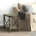 thumbnail image 6 of Eli 22 Inch Wood End Table Metal Brackets Cross Bars Rustic Oak Brown - Saltoro Sherpi, 6 of 6
