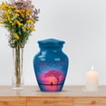 thumbnail image 7 of MUKTIVE Cherry Blossom Funeral Urns for Ashes Adult Man, Keepsake Blue Memorial Urn for Ashes for Women, Meditation Burial Urns for Adult Male, Sunrise Cremation Urn, 3 Inch, 7 of 7