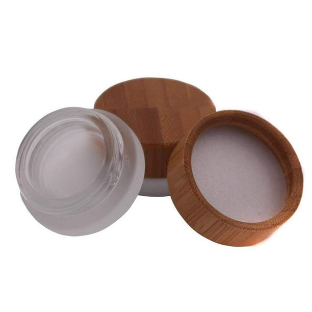 Download 2pcs 5ml Mini Empty Refill Frosted Glass Cosmetic Jar Pots With Environmental Bamboo Lid And Pp Liner Travel Sample Packing Container For Makeup Eyeshadow Cream Lotion Contain Walmart Com Walmart Com