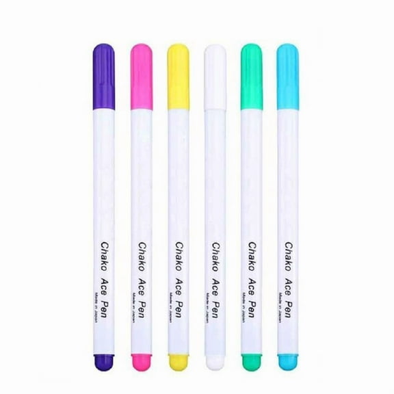 6Pieces Fabric Maker Water Erasable Marking Pen Water Soluble Trick Marker