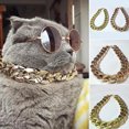 thumbnail image 1 of Flmtop Collier Chaîne Punk Réglable 36cm/45cm pour Chien Chat Collier Large Accessoire pour Animaux Doré, 1 of 9
