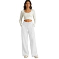 thumbnail image 5 of Guluxicc Women's Linen Pants with Pockets Elastic Waist Drawstring Wide Leg Trousers Summer Casual Outfits for Everyday Wear, 5 of 8
